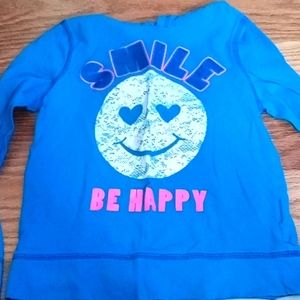 Blue hooded printed shirt